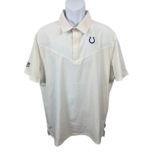 Nike Indianapolis Colts Dri-Fit Polo Shirt Men's XL Off White Short Sleeve /A287